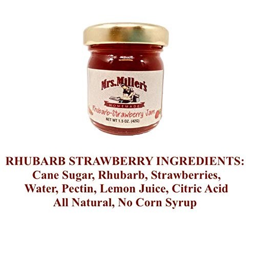 Mrs. Millers Amish Homemade Strawberry Rhubarb Jam Minis 1.5 Ou