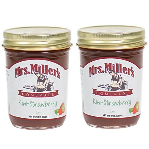 Mrs Millers Amish Made Kiwi Strawberry Jam 9 Ounces - 2 Pack