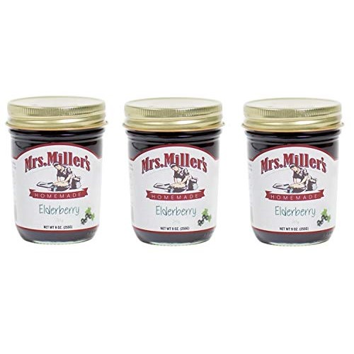 Mrs Millers Homemade Elderberry Jelly 9 Oz. 3 Jars