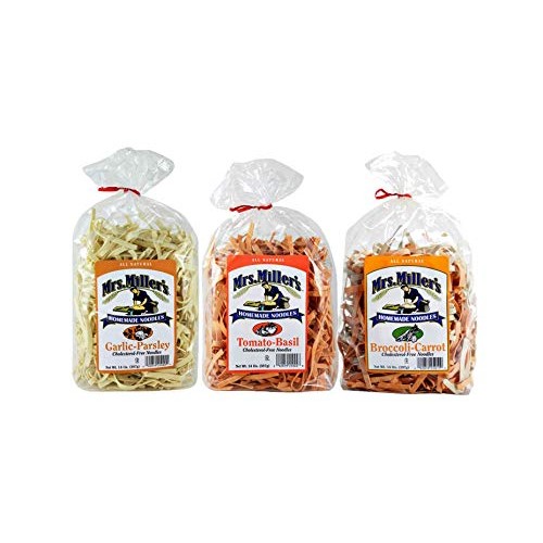 Mrs. Millers Homemade Garlic Parsley, Tomato Basil, Broccoli Ca