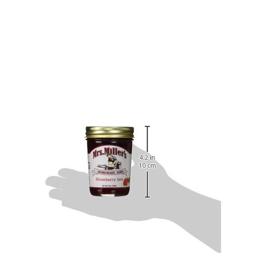 Mrs. Millers Homemade Jam, Strawberry, 8 Ounce