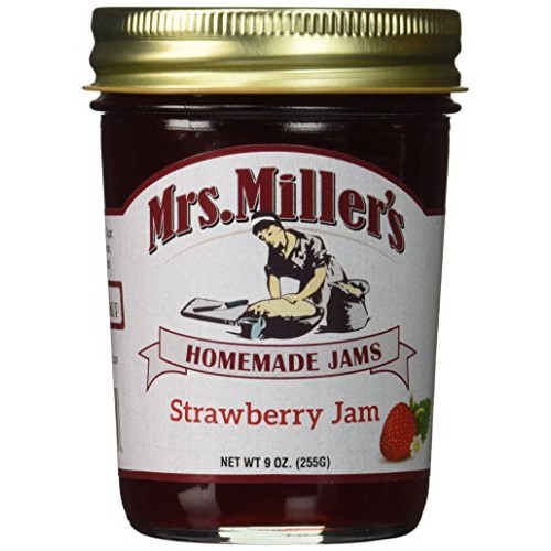 Mrs. Millers Homemade Jam, Strawberry, 8 Ounce