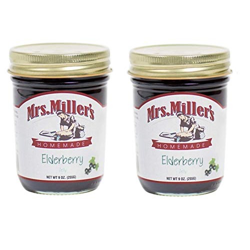 Mrs. Millers Homemade Jelly, Elderberry, 9 Oz Pack Of 2