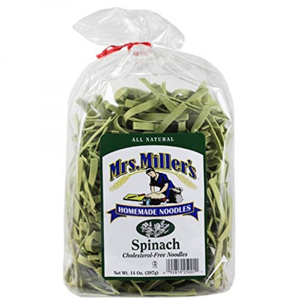 Mrs. Millers Homemade Noodles, Spinach, 14 Oz Pack Of 6