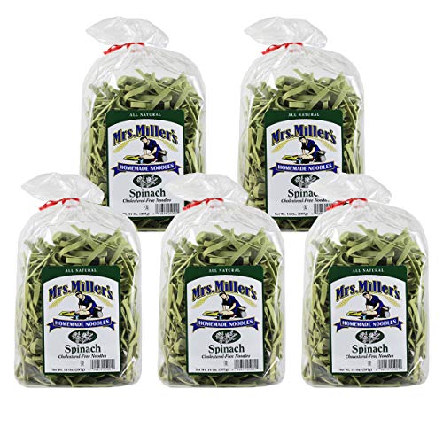 Mrs. Millers Homemade Noodles, Spinach, 14 Oz Pack Of 5