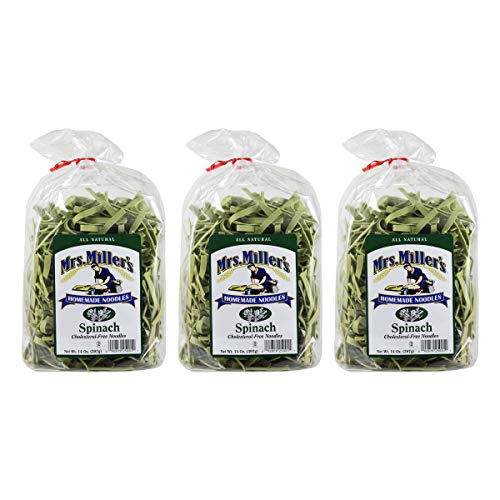 Mrs. Millers Homemade Noodles, Spinach, 14 Oz Pack Of 3