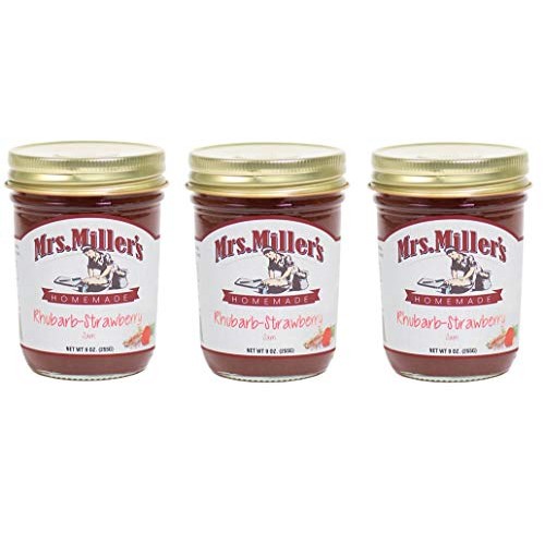 Mrs. Millers Homemade Rhubarb-Strawberry Jam 9 Oz. 3 Jars