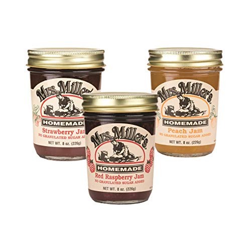 Mrs. Millers Sugarless Jam Variety Pack: Strawberry, Red Raspbe