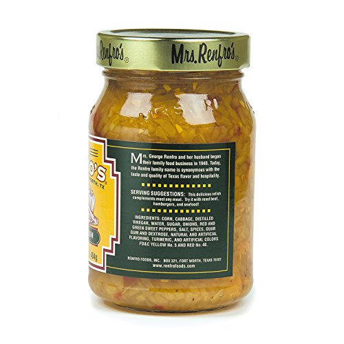 Mrs. Renfros Corn Relish, Gluten Free, No Added Sugar, 16 Oz Ja
