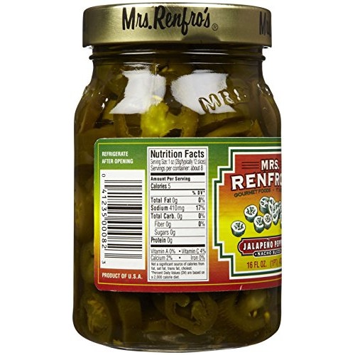 Mrs. Renfros Jalapeno Nacho Peppers, Sliced, 16 oz