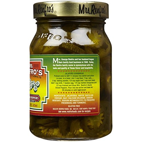 Mrs. Renfros Jalapeno Nacho Peppers, Sliced, 16 oz