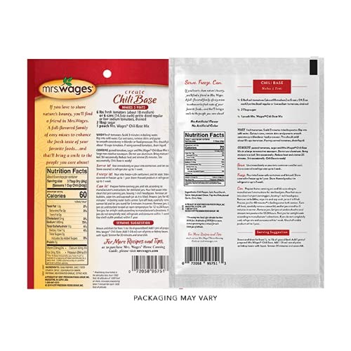 Mrs Wages Chili Base Canning Mix, 5 Oz Package Value Pack Of 6