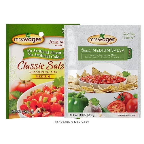 Mrs. Wages Classic Salsa Mix, Medium, 0 .8-Ounce Pouches Pack O