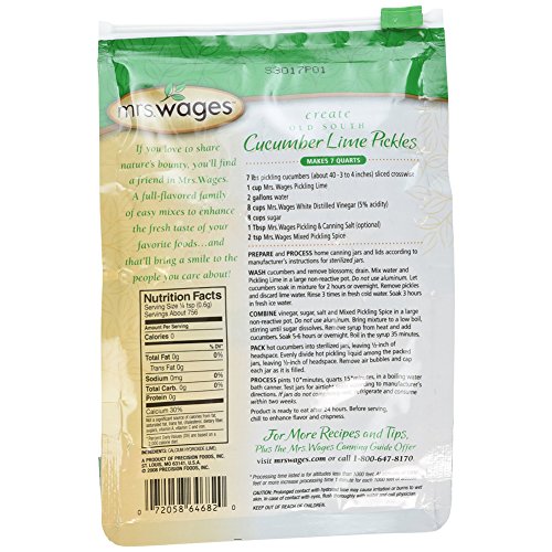 Mrs. Wages Pickling Lime Seasoning 2-Resealable Bags, 1 Pound E