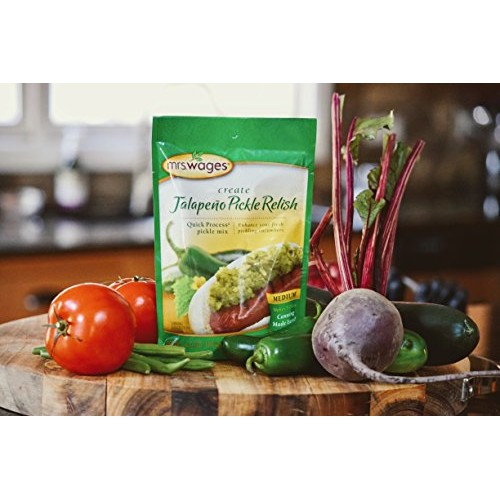 Mrs. Wages Relish Pickle Mix, Medium Jalapeno Pickle Relish, 3.9