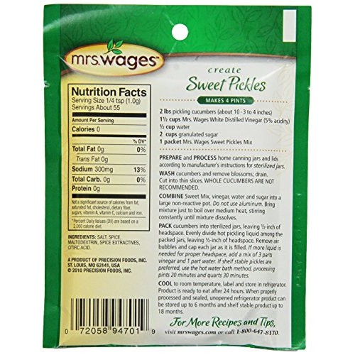 Mrs. Wages Sweet Refrigerator, 1.9-Ounce Pouches Pack Of 12