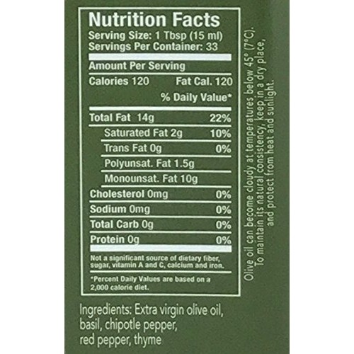 Chipotle Infused Extra Virgin Cold Pressed Olive Oil 500 Ml 17