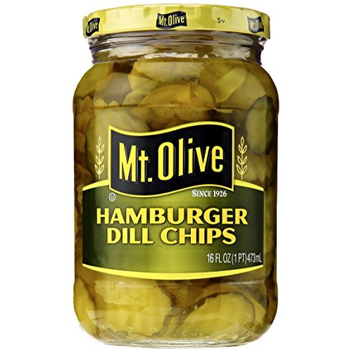 Mt. Olive Hamburger Dill Chips Pickles, 16 Oz