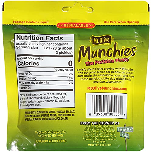 Mt. Olive Munchies Kosher Petite Dills In Pouches, 4.8 Ounce Pa