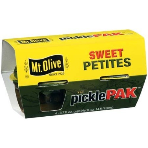 Mt. Olive Pickle Pack, Sweet Petites, 4-3.7Oz Cups Pack Of 2