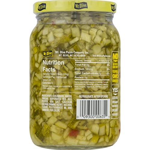 Mt. Olive Simply Relish Deli Style Dill, 16 Oz Jars Pack Of 3,