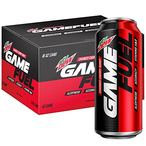 Mountain Dew Game Fuel, Charged Cherry Burst, 16 Fl Oz. Cans 12