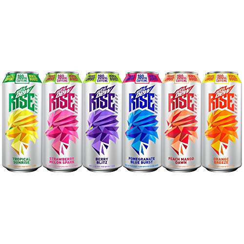 Mtn Dew Rise Energy, Drink 6 Flavor Variety 16 Oz Cans, 6Fl Samp