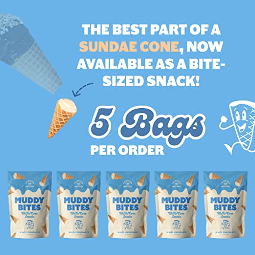 Muddy Bites Waffle Cone Snacks Chocolate Filled Bite Sized Cones...
