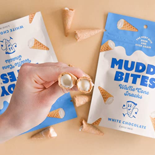 Muddy Bites Waffle Cone Snacks Chocolate Filled Bite Sized Cones...