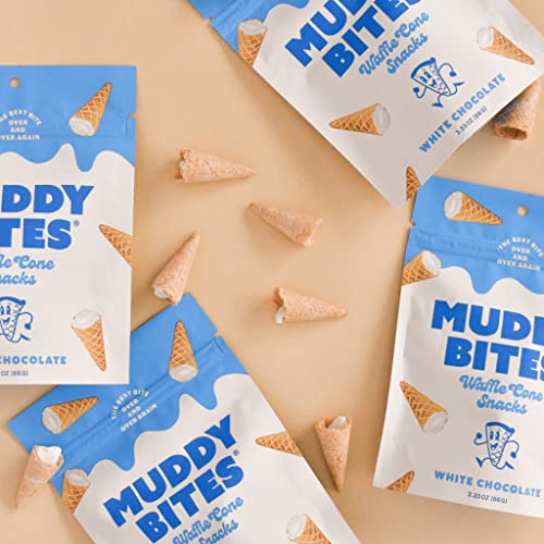 Muddy Bites Waffle Cone Snacks Chocolate Filled Bite Sized Cones...
