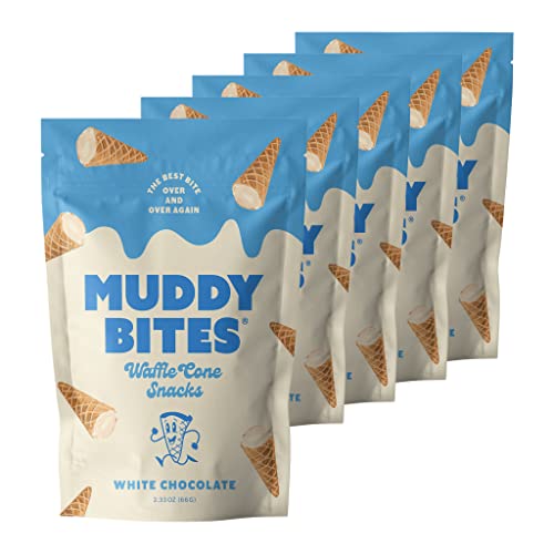 Muddy Bites Waffle Cone Snacks Chocolate Filled Bite Sized Cones...