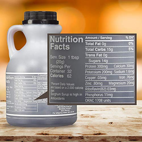Muddy Pond Sorghum Mill Sorghum Syrup, 1 Pint, Net Wt. 24 Ounces Muddy Pond Sorghum Mill Sorghum Syrup, 1 Pint, Net Wt. 24 Ounces