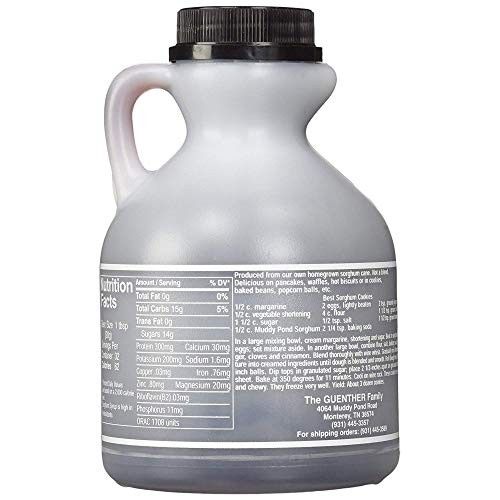 Muddy Pond Sorghum Mill Sorghum Syrup, 1 Pint, Net Wt. 24 Ounces Muddy Pond Sorghum Mill Sorghum Syrup, 1 Pint, Net Wt. 24 Ounces