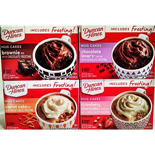 Duncan Hines Mug Cakes, New For 2019! Variety 4 Pack, 1 Box Each