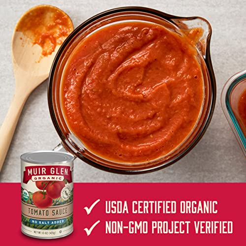 Muir Glen Organic Canned Tomato Sauce, No Salt Added, 15 Oz. Pa