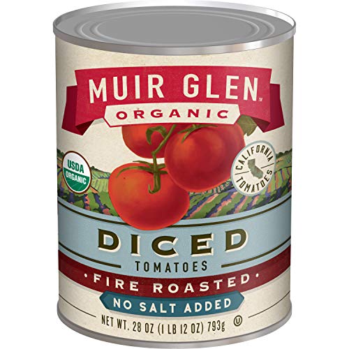 Muir Glen Organic Diced Tomatoes Fire Roasted No Salt, 28 Oz