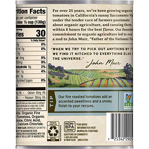 Muir Glen Organic Fire Roasted Diced Tomatoes, 28 Oz