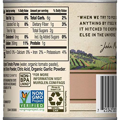 Muir Glen Vine Sweetened Organic Tomato Sauce, 8 Oz Pack Of 24