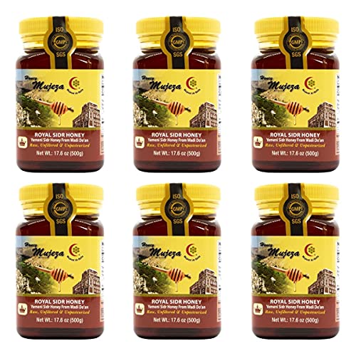 Pack of 6 Raw Royal Honey Authentic Yemen Douani Sidr Honey عس...