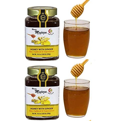 2 Jars Of Honey With Fresh Ginger Juice, Unheated Unfiltered Unp