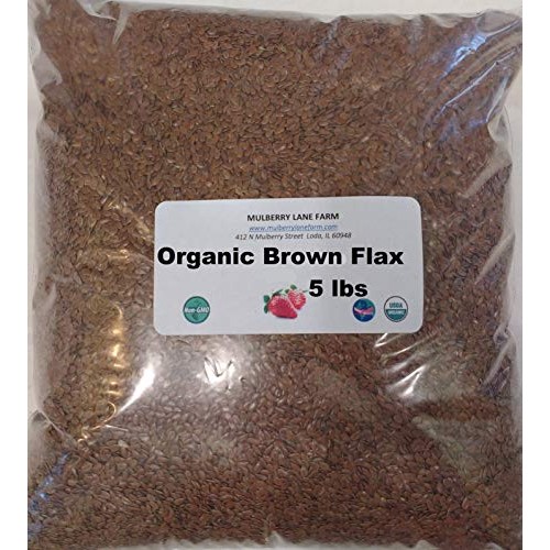 Brown Flax Seed 5 Pounds Flaxseed Whole, Raw, Usda Certified O