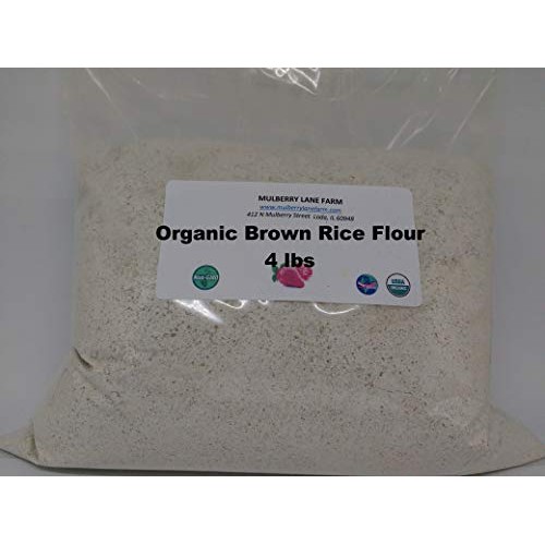 Brown Rice Flour 4 Pounds Organic Usda Certified, Non-Gmo Bulk