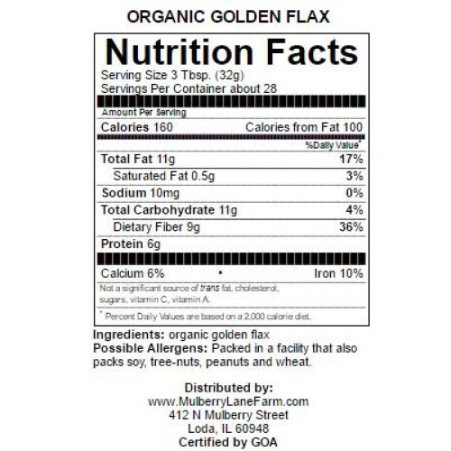 Golden Flax Seed Flaxseed 5 Pounds Whole Raw Usda Certified Or