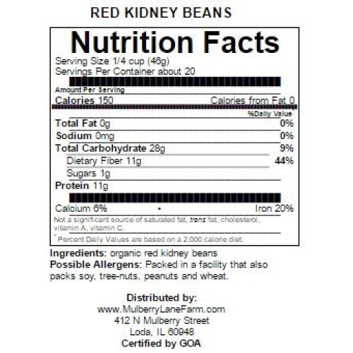 Kidney Beans, Red, 5 Pounds Dried, Usda Certified Organic, Non-G