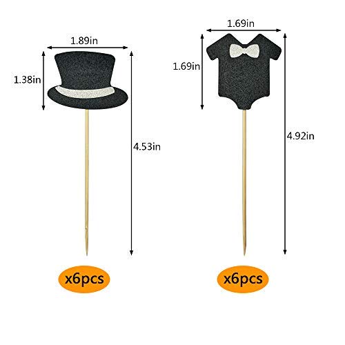 30 Pcs Baby Boss Cupcake Toppers Glitter Kids Birthday Party Sup