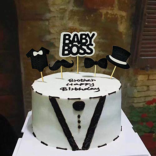 30 Pcs Baby Boss Cupcake Toppers Glitter Kids Birthday Party Sup