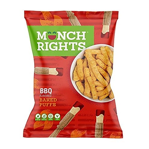 Munch Rights, Baked Bbq Puffs, Vegan And Gluten Free Snack, Kosh