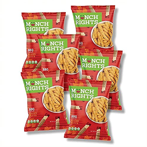 Munch Rights, Baked Bbq Puffs, Vegan And Gluten Free Snack, Kosh