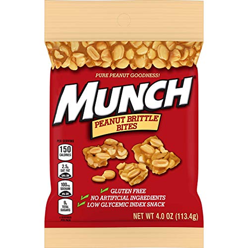 Munch Peanut Nut Bars With Brittle Bites, Gluten Free, Low Glyce
