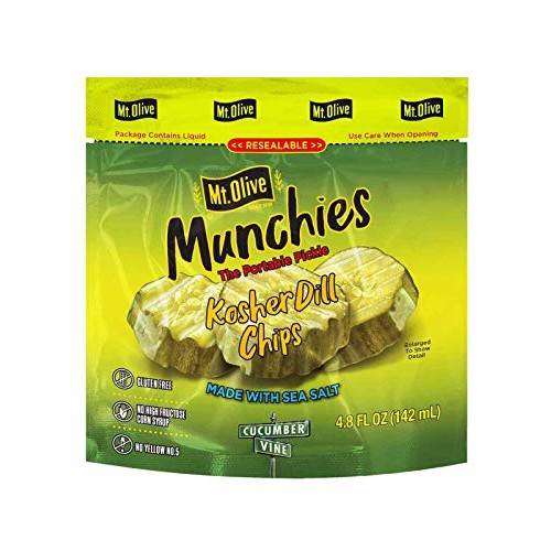 Mt Olive Munchies Kosher Dill Chips With Sea Salt, 4.8 Ounces P